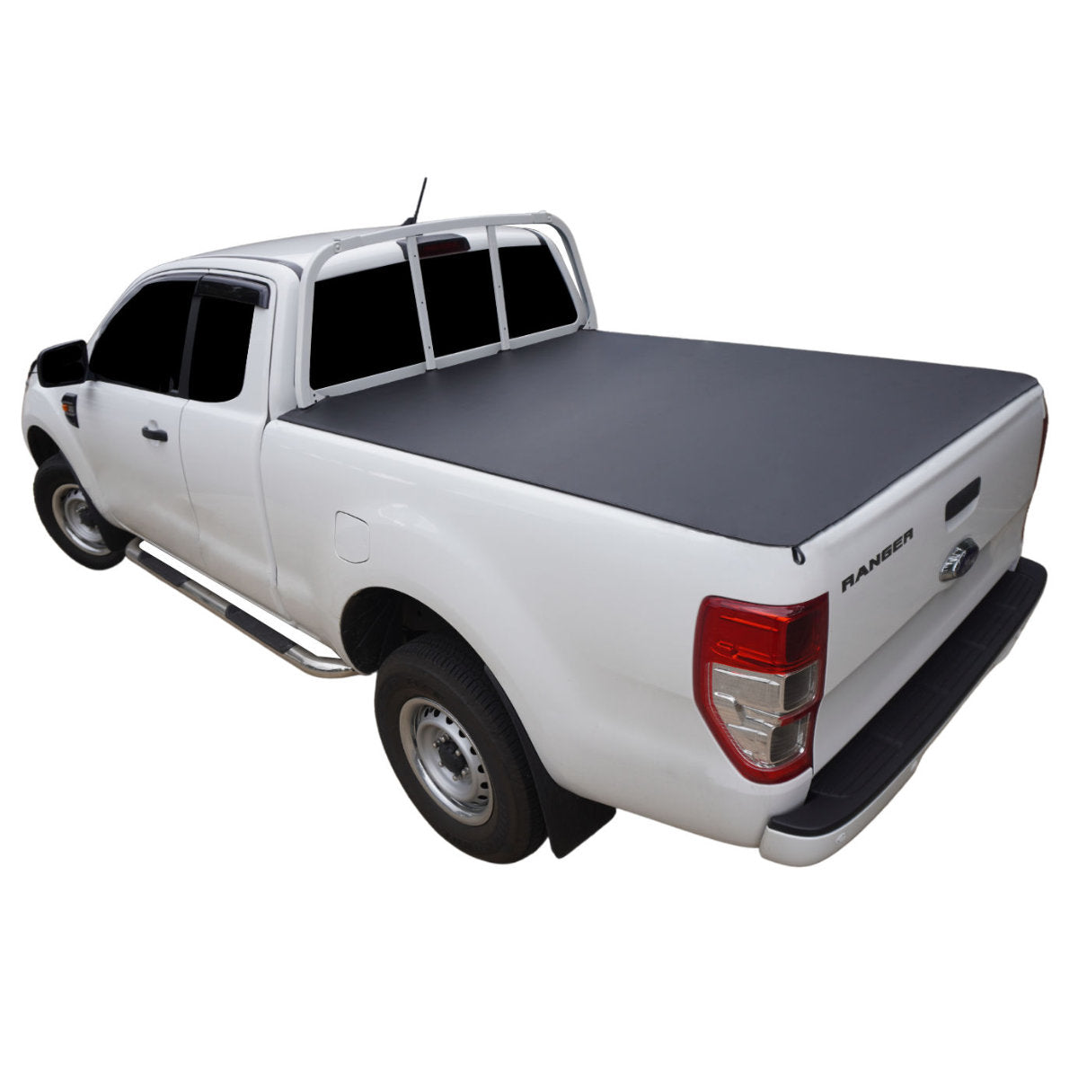 Clamp On Pro Drill-Less Tonneau Cover To Fit Ford Ranger PX Super Cab Fitted With Updated Factory Headboard (June 2013 to June 2022)