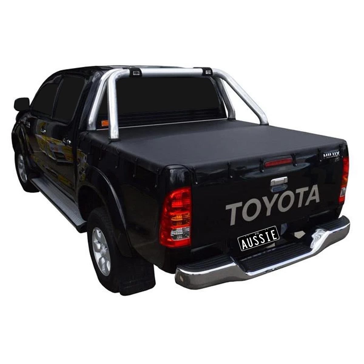 Aussie Tonneaus Bunji Loop Tonneau Cover To Fit Toyota Hilux SR5 A-Deck Dual Cab Fitted With Factory Sports Bars (April 2005 to September 2015)