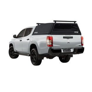 Wildback Soft Ute Canopy With Ladder Racks To Fit Mitsubishi Triton MQ-MR Dual Cab (July 2015 to February 2024) - Windows