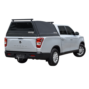 Wildback Soft Ute Canopy With Ladder Racks To Fit Ssangyong Musso LWB Dual Cab (2018 to Current) - Windows