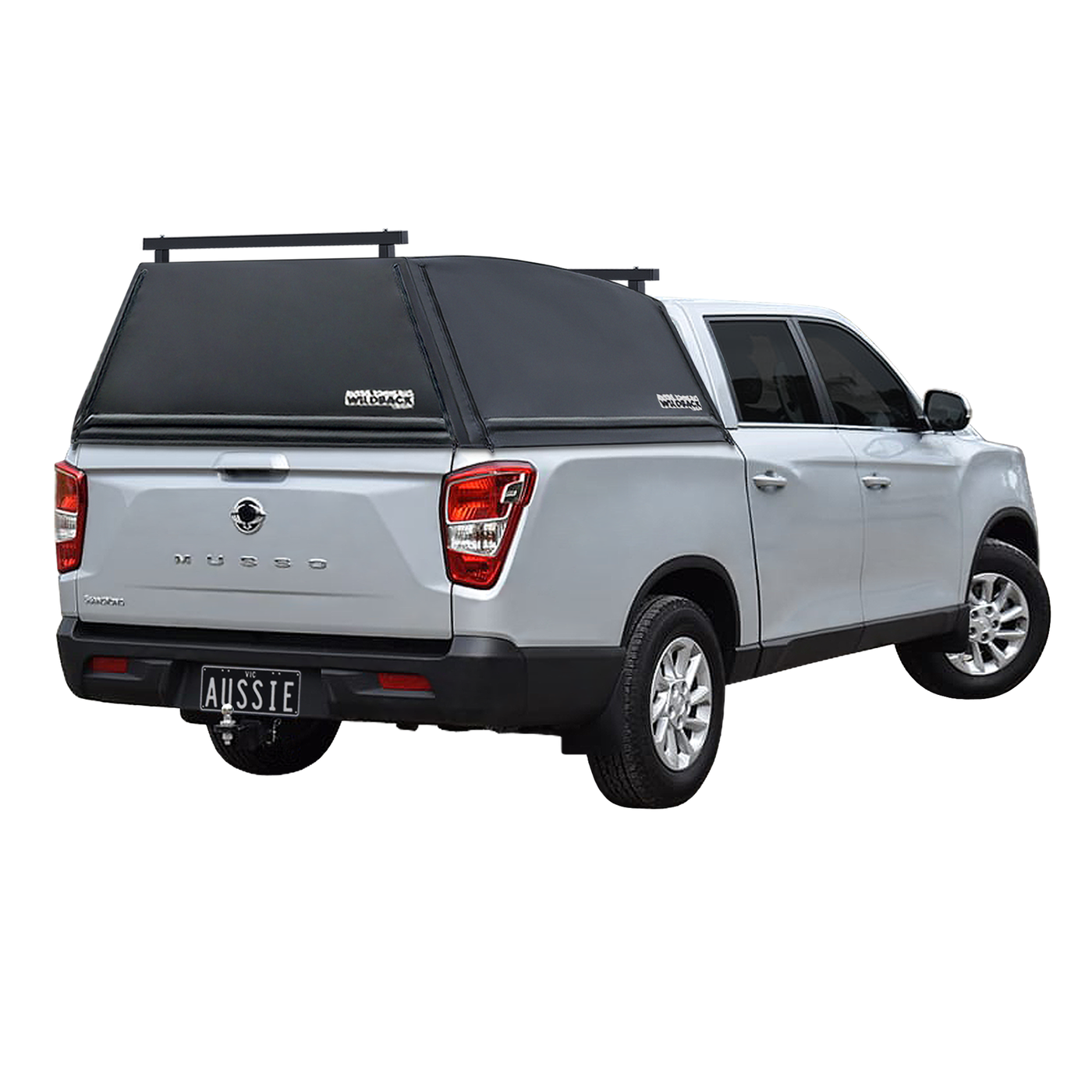 Wildback Soft Ute Canopy With Ladder Racks To Fit Ssangyong Musso LWB Dual Cab (2018 to Current)