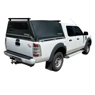 Wildback Soft Ute Canopy With Ladder Racks To Fit Ford Ranger PJ-PK Dual Cab With Tie Down Rails (2007 - October 2011) - Windows