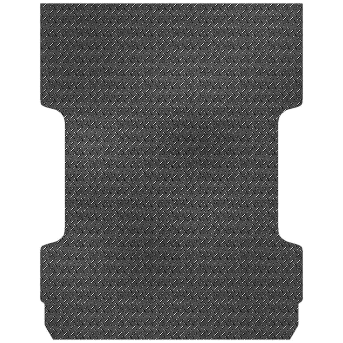 Checker Plate Rubber Ute Mat To Fit Chevrolet Silverado 1500/2500/3500 Dual Cab 6'7" Bed (2014-2019) - Suits Spray On Liner Or No Liner