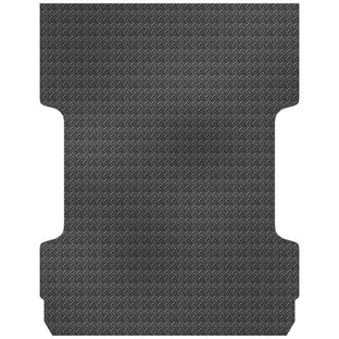 Checker Plate Rubber Ute Mat To Fit Chevrolet Silverado 1500/2500/3500 Dual Cab 6'7" Bed (2014-2019) - Suits Spray On Liner Or No Liner