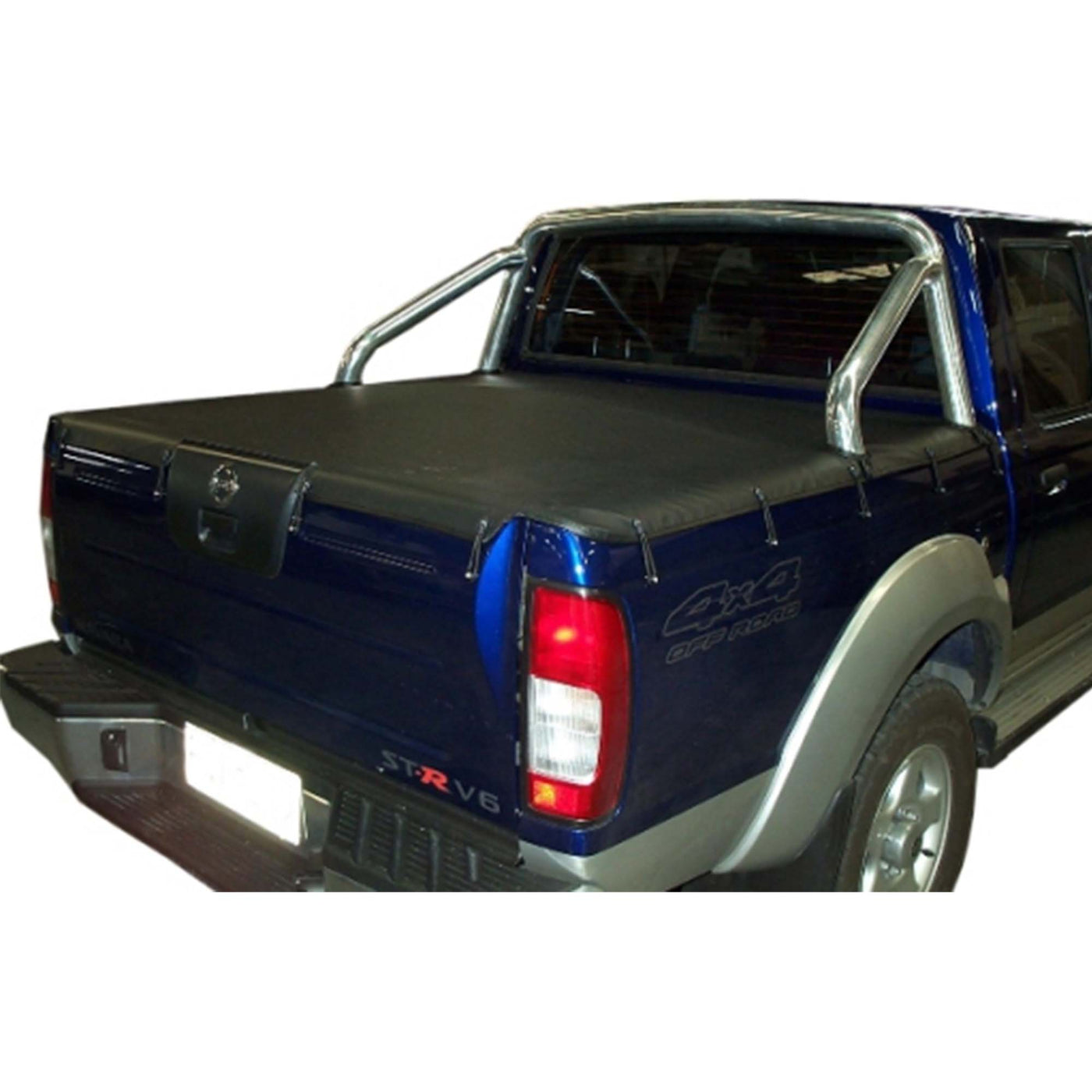 Aussie Tonneaus Bunji Loop Tonneau Cover To Fit Nissan Navara STR D22 Dual Cab Fitted With Factory Sports Bars (2001 to 2008) 