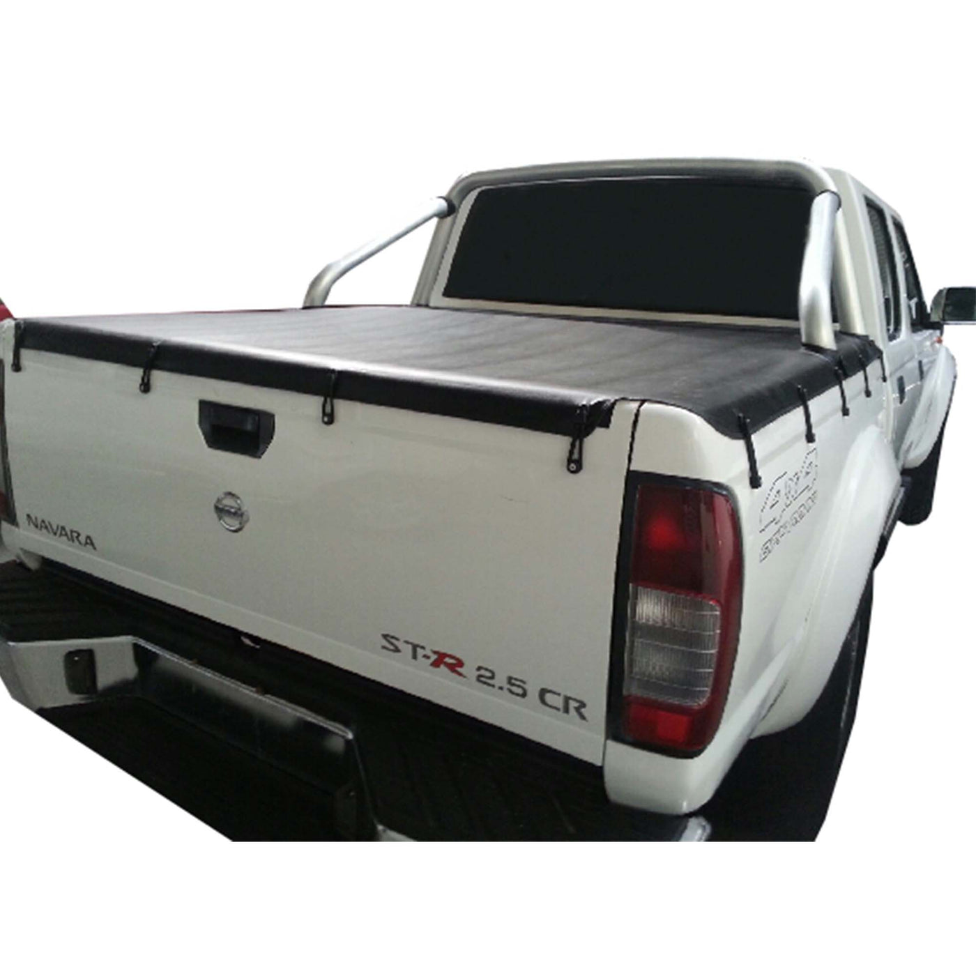 Aussie Tonneaus Bunji Loop Tonneau Cover To Fit Nissan Navara 4WD STR D22T Dual Cab Fitted With Factory Sports Bars (2009 to June 2015) 