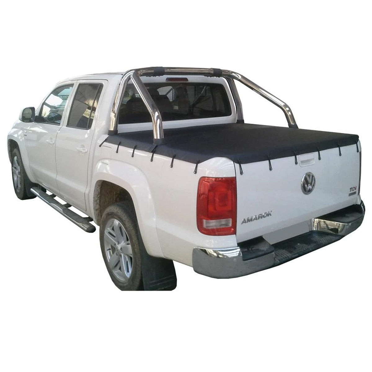 Aussie Tonneaus Bunji Loop Tonneau Cover To Fit Volkswagen Amarok Dual Cab Fitted With Factory Sports Bars (2011 to Current) 