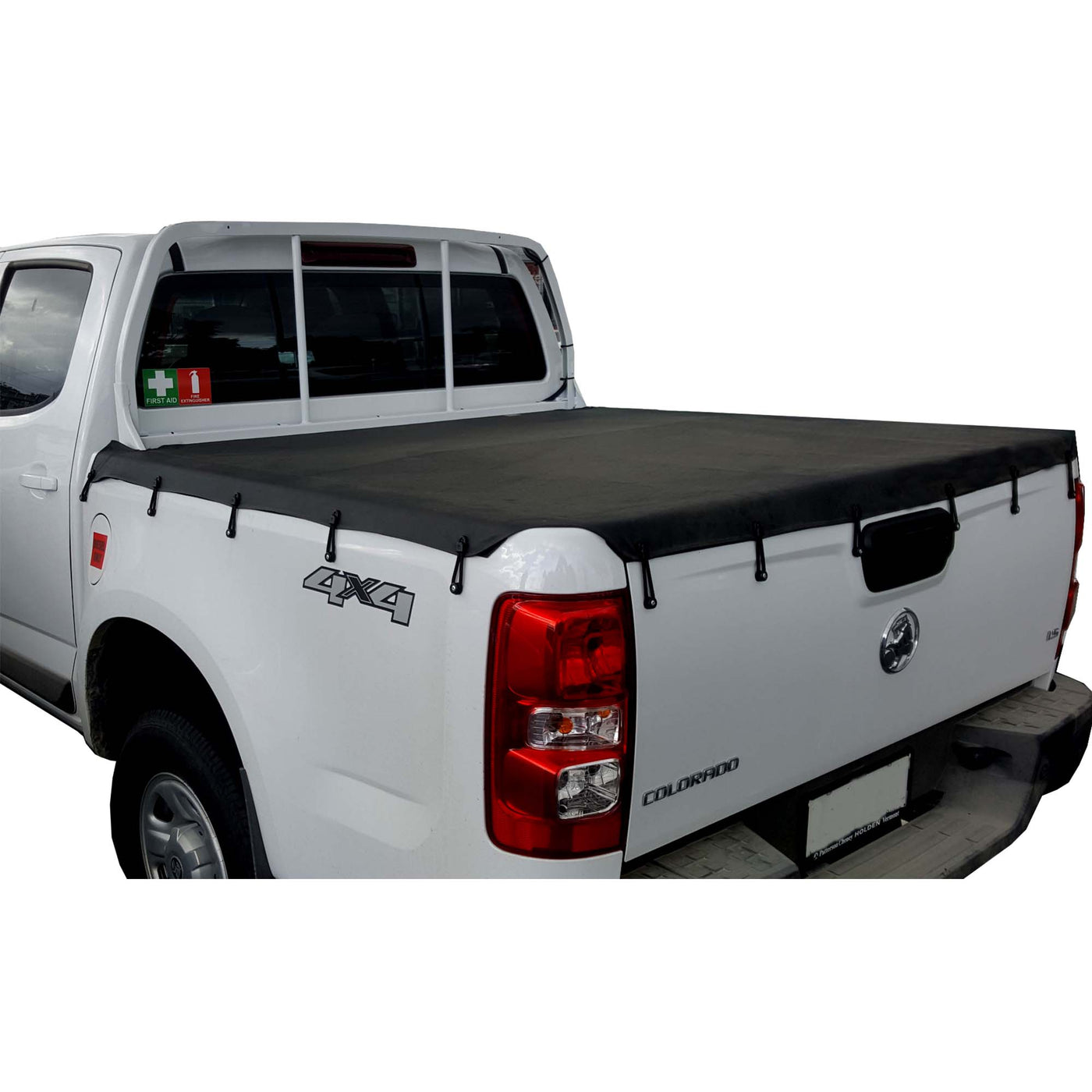 Aussie Tonneaus Bunji Loop Tonneau Cover To Fit Holden Colorado RG Dual Cab Fitted With Headboard (June 2012 to 2020) 