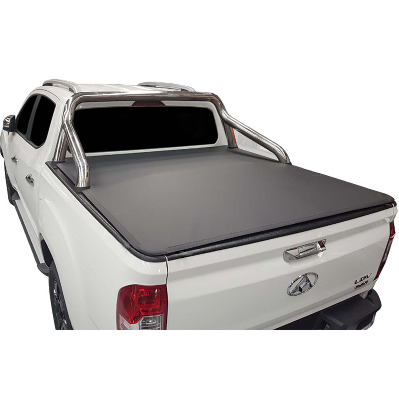Aussie Tonneaus Clip On Tonneau Cover To Fit LDV T60 Dual Cab Fitted With Factory Sports Bars and Over Rail Liner (2017 to Current) 
