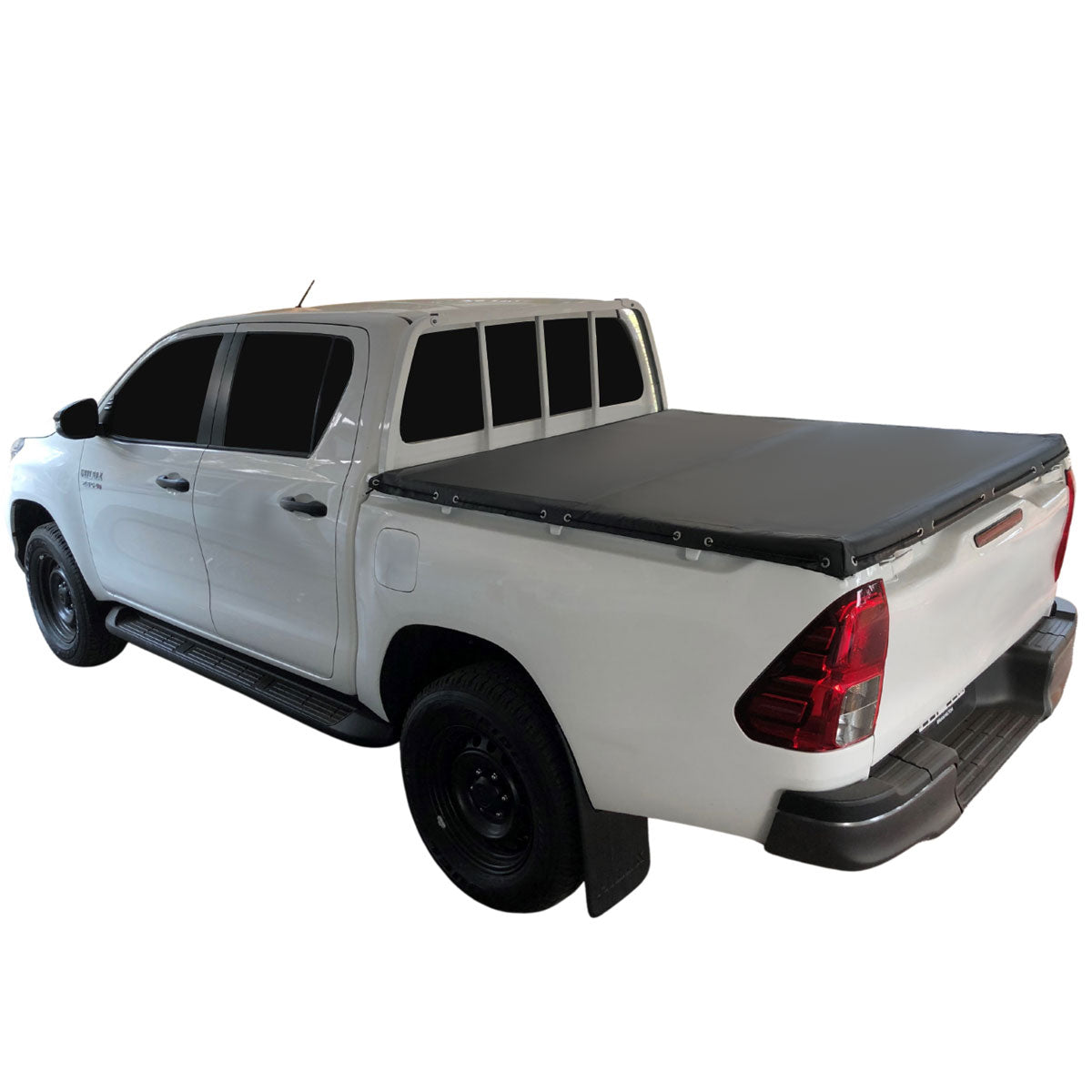 Aussie Tonneaus Continuous Rope Tonneau Cover To Fit Ford Courier Single Cab Fitted With Factory Headboard (1985 to 1998) 