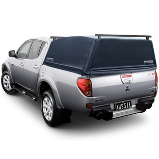 Aussie Tonneaus Wildback Soft Ute Canopy With Ladder Racks To Fit Mitsubishi Triton MN Dual Cab (October 2009 to June 2015) 